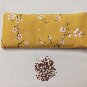 Coussin de relaxation pour les yeux, coton motif fleurs de cerisier ocre